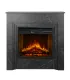 Camino elettrico caminetto da terra BELLINI in legno effetto Marmo Nero Made in Italy L96 x P35 x H96