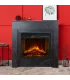 Camino elettrico caminetto da terra BELLINI in legno effetto Marmo Nero Made in Italy L96 x P35 x H96