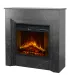 Camino elettrico caminetto da terra BELLINI in legno effetto Marmo Nero Made in Italy L96 x P35 x H96
