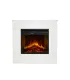 Camino elettrico caminetto da terra in legno bianco Made in Italy MICHELANGELO 96x36x90h