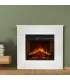 Camino elettrico caminetto da terra in legno bianco Made in Italy MICHELANGELO 96x36x90h