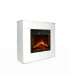 Camino elettrico caminetto da terra in legno bianco Made in Italy MICHELANGELO 96x36x90h