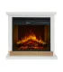 Camino elettrico caminetto da terra Stoccolma in legno bianco L75xP28xH70 cm