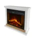 Camino elettrico caminetto da terra Stoccolma in legno bianco L75xP28xH70 cm