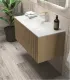 Mobile bagno sospeso in MDF Idrofugo Rovere Naturale con lavabo "Dress 120" Blonde