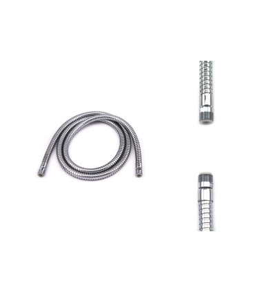 TUBO FLESSIBILE PER DOCCIA DOPPIA GRAFFATURA OTTONE CROMATO MM 15/1 X 15/1 CM 150