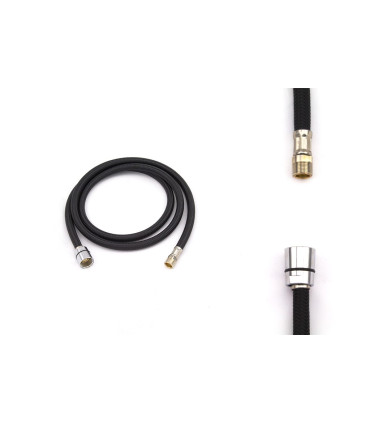 TUBO FLESSIBILE PER DOCCIA IN NYLON NERO F1/2" CONICO X M 15/1 CM 150