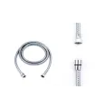 TUBO FLESSIBILE PER DOCCIA DOPPIA GRAFFATURA OTTONE CROMATO F 1/2" CONICO X F1/2" CM 150