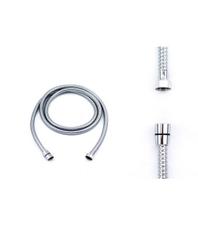 TUBO FLESSIBILE PER DOCCIA DOPPIA GRAFFATURA OTTONE CROMATO F 1/2" CONICO X F1/2" CM 200