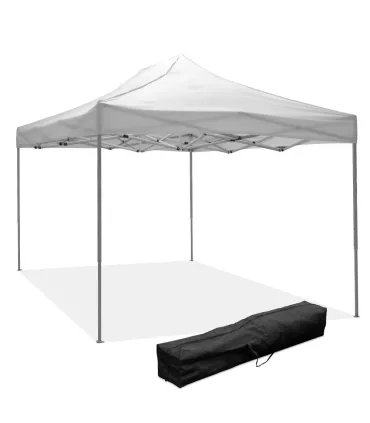 Gazebo richiudibile pieghevole MARKET 3 X 4,5 Bianco ricoperto in PVC impermeabile