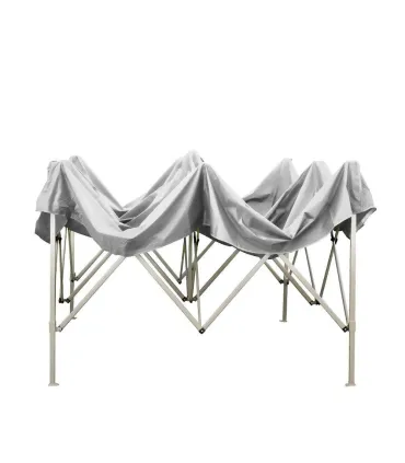 Gazebo richiudibile pieghevole MARKET 3 X 4,5 Bianco ricoperto in PVC impermeabile