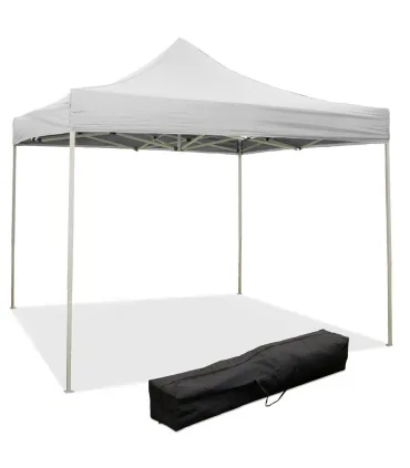 Gazebo richiudibile pieghevole MARKET 2 X 2 Bianco ricoperto in PVC impermeabile
