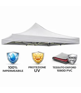 Telo tetto Bianco 3X3 impermeabile per ricambio gazebo richiudibile MARKET
