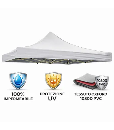 Telo tetto Bianco 3X3 impermeabile per ricambio gazebo richiudibile MARKET