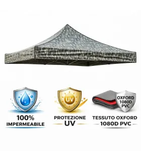 Telo tetto Mimetico militare 3X3 impermeabile per ricambio gazebo richiudibile MARKET