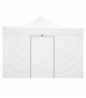 Telo laterale 6x2mt bianco impermeabile con porta avvolgibile per gazebo richiudibile MARKET