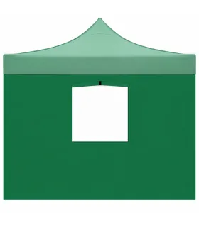 Telo laterale 3x2mt verde impermeabile con finestra per gazebo richiudibile MARKET