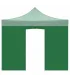 Telo laterale 3x2m verde impermeabile con porta avvolgibile per gazebo richiudibile MARKET