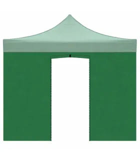 Telo laterale 3x2m verde impermeabile con porta avvolgibile per gazebo richiudibile MARKET