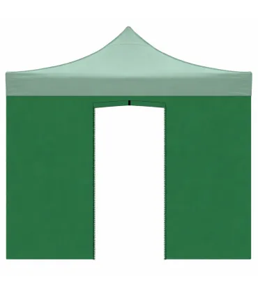 Telo laterale 3x2m verde impermeabile con porta avvolgibile per gazebo richiudibile MARKET