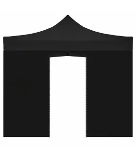 Telo laterale 3x2mt nero impermeabile con porta avvolgibile per gazebo richiudibile MARKET