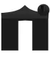 Telo laterale 3x2mt nero impermeabile con porta avvolgibile per gazebo richiudibile MARKET
