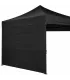 Telo laterale 3x2mt nero impermeabile con porta avvolgibile per gazebo richiudibile MARKET