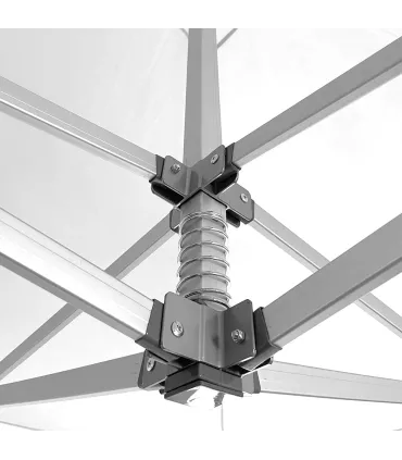 Gazebo richiudibile in alluminio professionale struttura esagonale MARKET 3X3 Bianco impermeabile