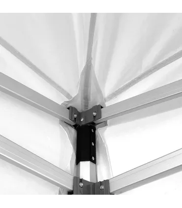 Gazebo richiudibile in alluminio professionale struttura esagonale MARKET 3X3 Bianco impermeabile