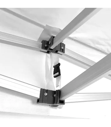 Gazebo richiudibile in alluminio professionale struttura esagonale MARKET 3X3 Bianco impermeabile