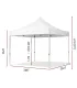 Gazebo richiudibile in alluminio professionale struttura esagonale MARKET 3X3 Bianco impermeabile