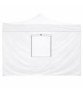 Telo laterale 3x2mt bianco impermeabile con finestra per gazebo richiudibile MARKET-PRO