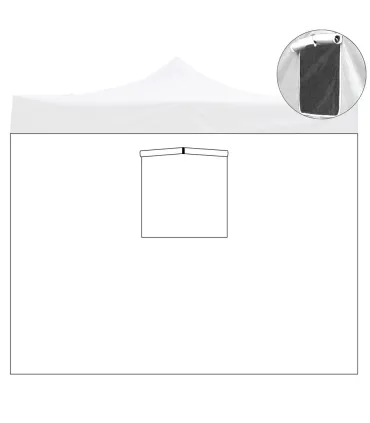 Telo laterale 3x2mt bianco impermeabile con finestra per gazebo richiudibile MARKET-PRO