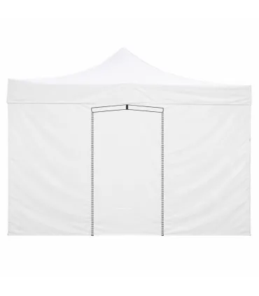 Telo laterale 3x2m bianco impermeabile con porta avvolgibile per gazebo richiudibile MARKET-PRO