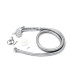 KIT DOCCETTA A PULSANTE IN ABS CROMATA COMPLETA DI GANCIO E TUBO FLESSIBILE F  1/2  CONICO X F 1/2 CM 150 OTTONE CROMATO