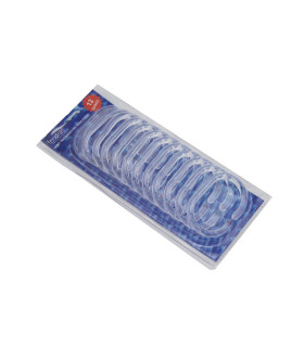 ANELLO PER TENDA DOCCIA IN PLASTICA TRASPARENTE CONFEZIONE DA 12 PZ