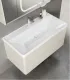 Mobile bagno sospeso in PVC con specchio e lavabo "SIMPLA 100"