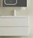 Mobile bagno sospeso in PVC con specchio e lavabo "SIMPLA 100" I Karag I Ap shop