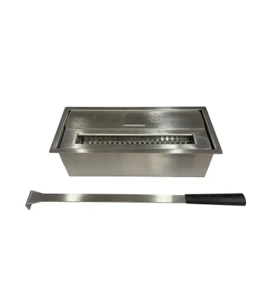 Bruciatore per camino a bioetanolo biocamino in acciaio inox 1,5 lt L30xP12.5xH8.5 cm