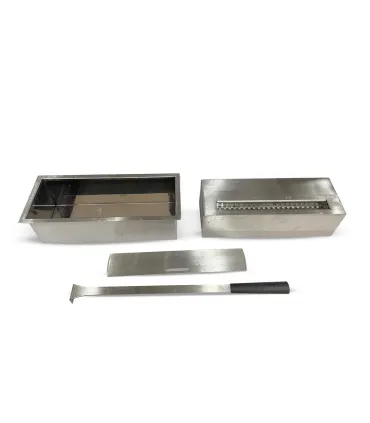 Bruciatore per camino a bioetanolo biocamino in acciaio inox 1,5 lt L30xP12.5xH8.5 cm