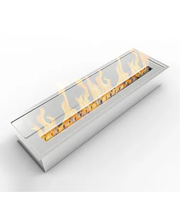 Bruciatore per camino a bioetanolo biocamino in acciaio inox 4,5 lt 61X18XH9,5 cm