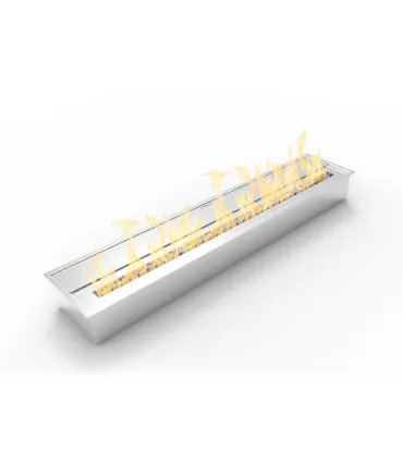 Bruciatore per camino a bioetanolo biocamino in acciaio inox 7 lt 91,5X18,7XH9,5 cm