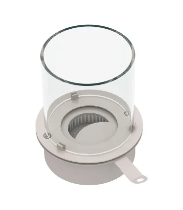 Bruciatore tondo con vetro per camino a bioetanolo biocamino inox 3 lt d.30