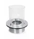 Bruciatore tondo con vetro per camino a bioetanolo biocamino inox 3 lt d.35