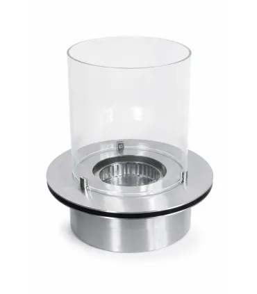 Bruciatore tondo con vetro per camino a bioetanolo biocamino inox 3 lt d.35