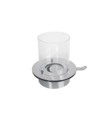Bruciatore tondo con vetro per camino a bioetanolo biocamino inox 3 lt d.35
