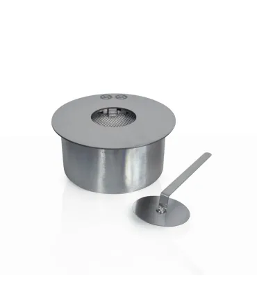 Bruciatore tondo per camino a bioetanolo biocamino inox 2,5 lt d.25 cm