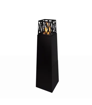 Camino a bioetanolo da giardino per esterno Vulcano Nero 40x40x145