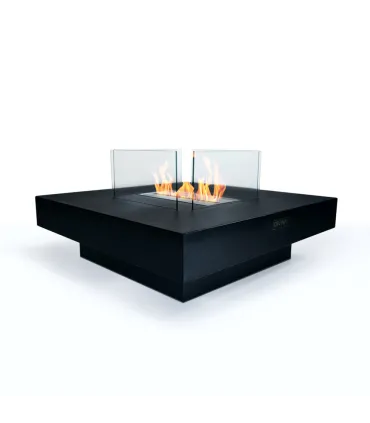 Camino a bioetanolo da terra per interno esterno Panarea Nero 70x70x35