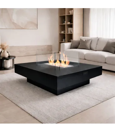 Camino a bioetanolo da terra per interno esterno Panarea Nero 70x70x35